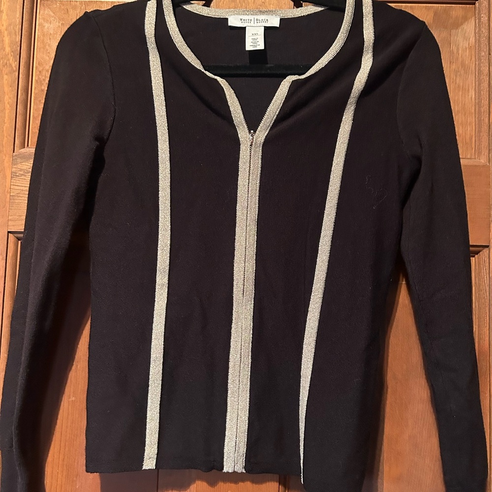 Black and Silver Long Sleeve Top